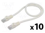 Patch cord; U/UTP; 6; stranded; CCA; PVC; white; 0.5m; 26AWG; Cores: 8 LANBERG