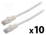 Patch cord; U/UTP; 6; stranded; CCA; PVC; white; 2m; 26AWG; Cores: 8 LANBERG