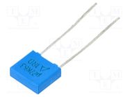 Capacitor: polyester; 0.22uF; 40VAC; 63VDC; 5mm; ±10%; -55÷125°C EPCOS