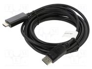 Adapter cable; DisplayPort 1.1; DisplayPort plug,HDMI plug; 5m LANBERG