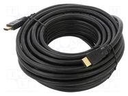 Cable; HDMI 1.4; HDMI plug,both sides; PVC; 15m; black; Core: CCS LANBERG