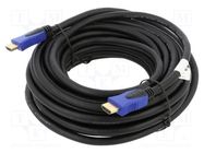 Cable; HDMI 2.0; HDMI plug,both sides; PVC; 10m; black; 30AWG LANBERG