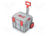 Box; tool case; with wheels; grey; polymer; C BLOCK PRO; IP55 KISTENBERG