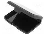 Container: box; protective; ESD; black; polypropylene; 97x71x20mm ANTISTAT