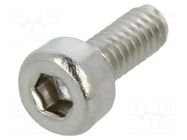 Screw; M2x5; 0.4; Head: cheese head; hex key; HEX 1.5mm; DIN 912 BOSSARD