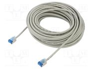 Patch cord; U/FTP; 6a; stranded; Cu; LSZH; grey; 15m; 32AWG; -20÷75°C Goobay