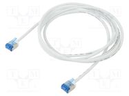 Patch cord; U/FTP; 6a; stranded; Cu; LSZH; white; 2m; 32AWG; -20÷75°C Goobay