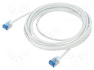 Patch cord; U/FTP; 6a; stranded; Cu; LSZH; white; 3m; 32AWG; -20÷75°C Goobay