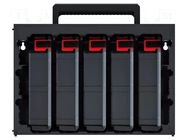 Set with containers; black; TAGERCASE; 415mm; 290mm; 295mm KISTENBERG