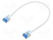 Patch cord; U/FTP; 6a; stranded; Cu; LSZH; white; 0.25m; 32AWG Goobay