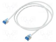 Patch cord; U/FTP; 6a; stranded; Cu; LSZH; white; 1m; 32AWG; -20÷75°C Goobay