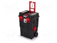 Chest; tool case; with wheels; black; HEAVY; 450x360x640mm; 25kg KISTENBERG