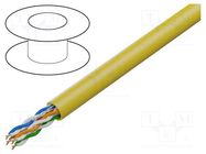 Wire; U/UTP; 4x2x24AWG; wire; CCA; PVC; yellow; 305m; Øcable: 5.2mm LANBERG