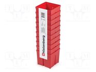 Container: cuvette; red; 105x105x97mm; 10pcs; TAGER BOX; high KISTENBERG