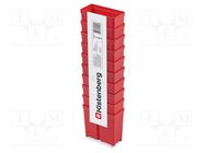 Container: cuvette; red; 105x50x97mm; 10pcs; TAGER BOX; high KISTENBERG