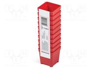 Container: cuvette; red; 50x50x50mm; 10pcs; TAGER BOX; low KISTENBERG