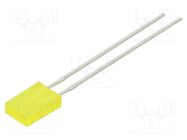 LED; rectangular; 5x2x7.5mm; yellow; 1.1÷3.7mcd; 140°; Front: flat LITEON