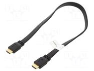 Cable; HDMI plug,both sides; PVC; HDMI 2.0; 0.5m; black; 28AWG LANBERG