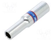 Socket; 12-angles,socket spanner; 1/4"; Socket bit length: 50mm KING TONY