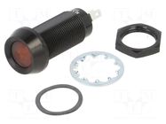 Indicator: LED; flat; red; 24÷28VDC; Ø12.7mm; IP67; connectors MARL