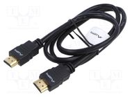 Cable; HDMI 1.4; HDMI plug,both sides; PVC; 1m; black; 30AWG; box LANBERG