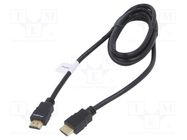 Cable; HDMI 1.4; HDMI plug,both sides; PVC; 1.8m; black; 30AWG LANBERG