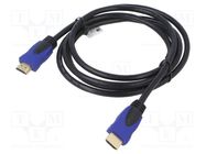 Cable; HDMI 2.0; HDMI plug,both sides; PVC; 1.8m; black; 30AWG LANBERG