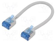 Patch cord; U/FTP; 6a; stranded; Cu; LSZH; grey; 0.15m; 32AWG Goobay