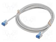 Patch cord; U/FTP; 6a; stranded; Cu; LSZH; grey; 2m; 32AWG; -20÷75°C Goobay