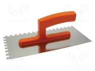 Notch trowel; L: 270mm; W: 130mm; stainless steel; EURO SOLID TOOLS