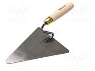 Trowel; triangular; carbon steel; 180mm; Handle material: wood SOLID TOOLS