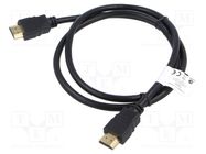 Cable; HDMI 1.4; HDMI plug,both sides; PVC; 1m; black; 30AWG LANBERG