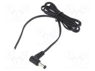 Cable; 2x0.5mm2; DC 5,5/2,1 plug; angled; black-gray,black; 1.5m POS