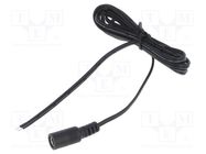 Cable; 2x0.5mm2; DC 5,5/2,1 plug; straight; black-gray,black; 3m POS