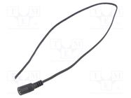 Cable; 2x0.5mm2; DC 5,5/2,1 socket; straight; black-gray,black POS