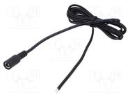 Cable; 2x0.5mm2; DC 5,5/2,5 socket; straight; black-gray,black POS