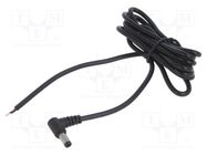 Cable; 2x0.5mm2; DC 5,5/2,5 plug; angled; black; 1.5m; -20÷80°C POS