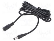 Cable; 2x0.5mm2; DC 5,5/2,1 plug,DC 5,5/2,1 socket; straight POS