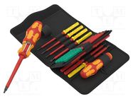 Kit: screwdrivers; insulated; 1kVAC; case; 17pcs. WERA