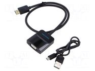 Converter; HDMI plug,Jack 3.5mm socket,VGA female; 0.5m; black VENTION