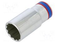 Socket; 12-angles,socket spanner; 27mm; 1/2"; long KING TONY
