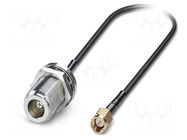 Cable; N female,SMA male; FRNC; shielded connectors; black; 0.5m PHOENIX CONTACT