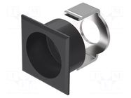 Button holder; 16mm; 15.8x15.8mm; black; Face dim: 19x19mm EAO
