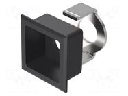 Button holder; 16mm; 15.8x15.8mm; black; Face dim: 19x19mm EAO
