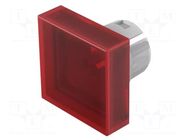 Actuator lens; 16mm; 51; red; plastic; Face dim: 15.3x15.3mm EAO