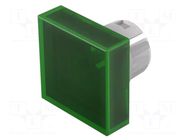 Actuator lens; 16mm; 51; green; plastic; Face dim: 15.3x15.3mm EAO