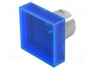 Actuator lens; 16mm; 51; blue; plastic; Face dim: 15.3x15.3mm EAO