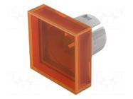 Actuator lens; 16mm; 51; orange; plastic; Face dim: 15.3x15.3mm EAO