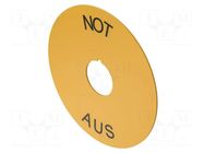 Description label; 22mm; OptoHiT; yellow; Ø: 90mm; plastic EAO