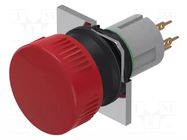 Switch: push-button; 16mm; Stabl.pos: 1; NC x2; red; none; IP65; 51 EAO